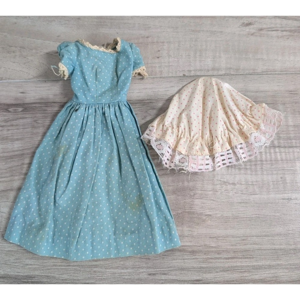 Vintage Mattel Barbie Outfit # 880 " Little Red Riding Hood" Blue Dress 1964